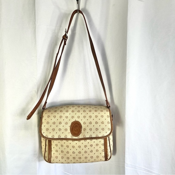 POLLINI LEATHER BROWN TAN BAG VINTAGE CROSSBODY BAG MEDIUM  BAG - Picture 5 of 16